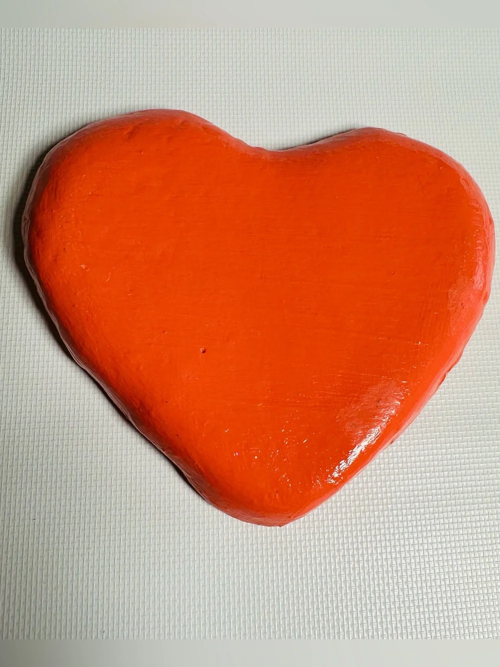 Heart Shaped Clay Trinket with Chicken Floral Design